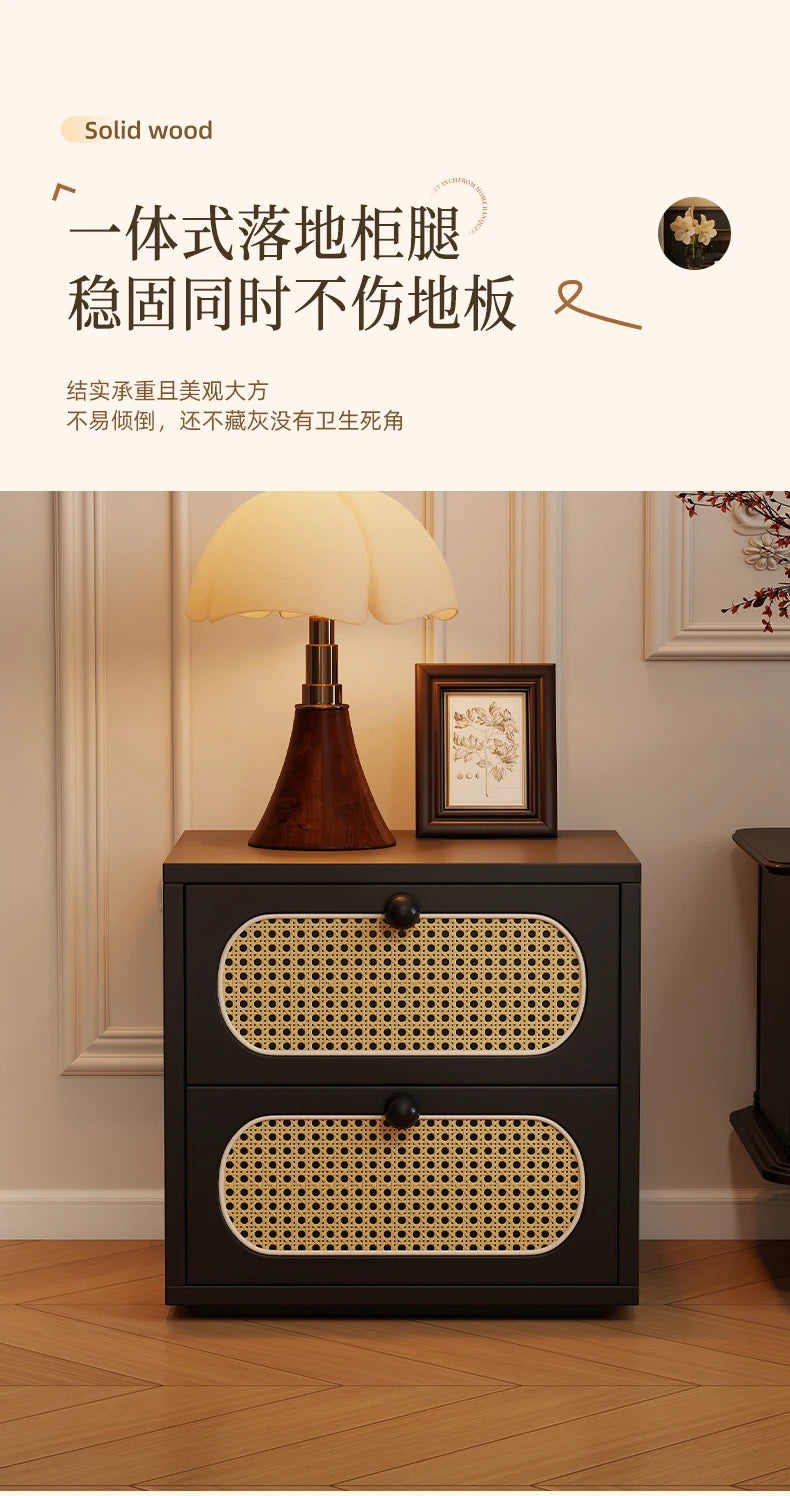 Bedroom Vintage Nightstands Rattan Wooden Design With Drawers Nightstands Minimalist Luxury Mesa De Cabeceira Unique Furniture