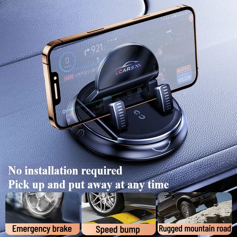 Universal Car Phone Mount Rotatable Dashboard Suction Cup Stand for Mobile Navigation Multi Scene Use in Vehicle and Home