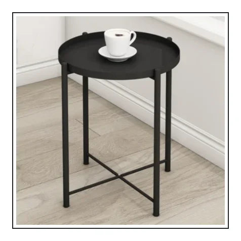 Luxury Round Side Table with Marble Top and Metal Base Modern End Table for Small Space Living Room Bedroom Hotel Use