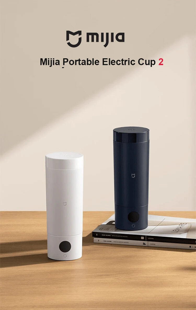 XIAOMI Mijia Portable Electric Kettle 2, 350ml Travel Water Boiler & Insulate Cup 2 in 1, 6 Temperature, 300W for Hotel Dorm