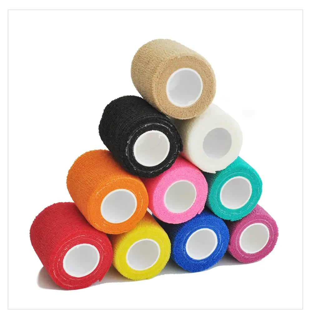 6/10/12pcs First Aid Self Adhesive Cohesive Elasticity Bandages Sports Tape For Wrist Ankle Sprains & Swelling Tattoo Cover