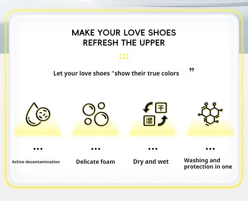150ML Water-Free Foam Sneakers Cleaner Shoe Brush Shoe Suit Foam Dry Cleaning Shoes Cleaner Cloth Work on White Shoe Suede Boot