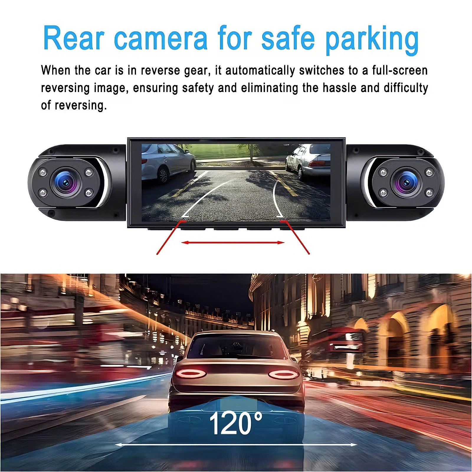 Dash Cam Vehicle DVR video recorder 4 cameras for cars black box front rear internal Night Vision Loop Recording dashcam car 360