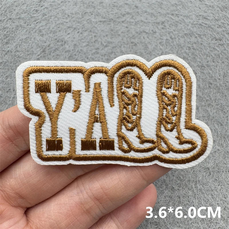 Western Cowboy Embroidered Patches DIY Boots Horse Patch For Clothing Iron On Patches Jackets Backpack Hats Sew Badges Patches