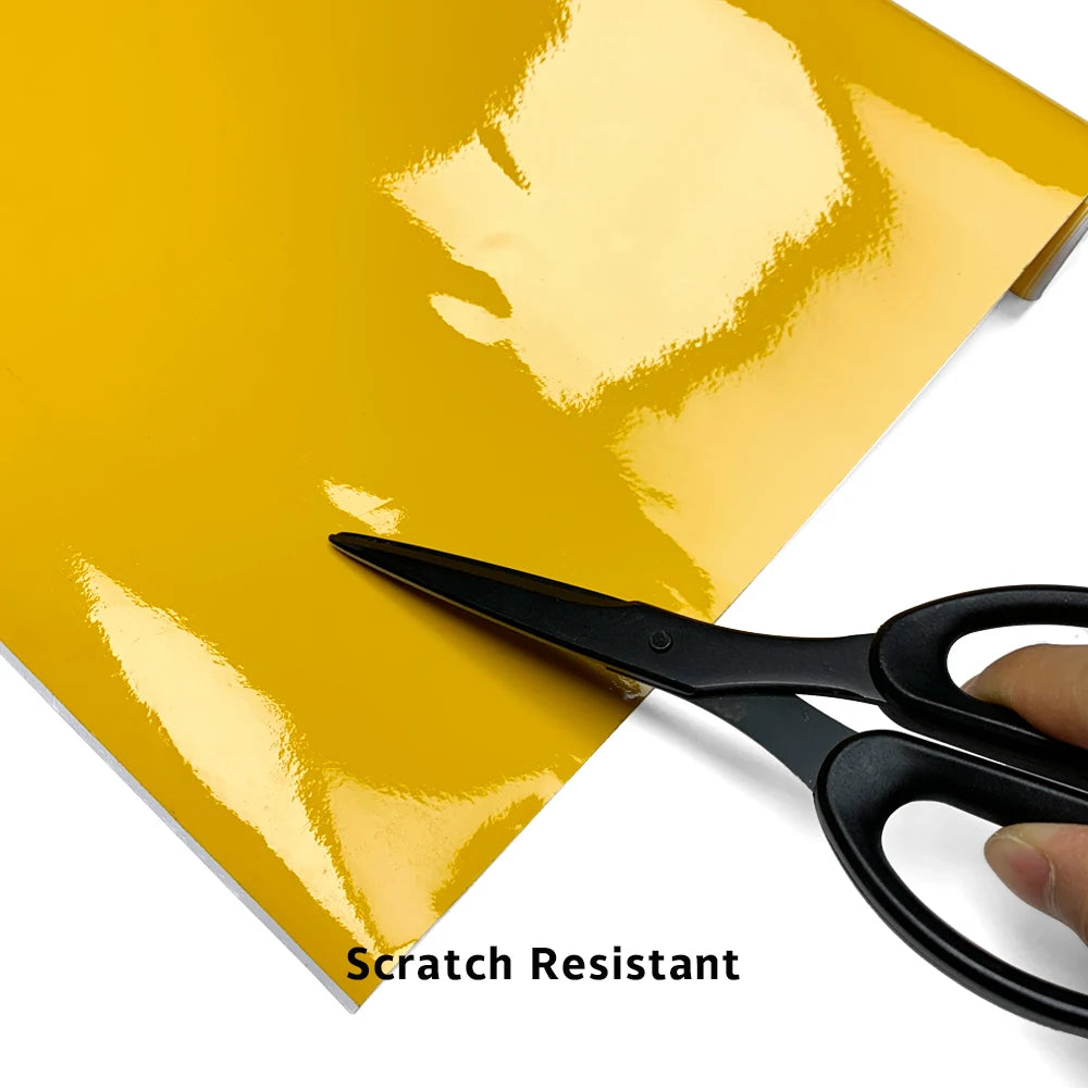 Glossy Yellow Car Covering Film Vinyl Wrap Waterproof Vinyl Auto Tuning DIY Motorcycle Stickers Decor Film for Car Accessories