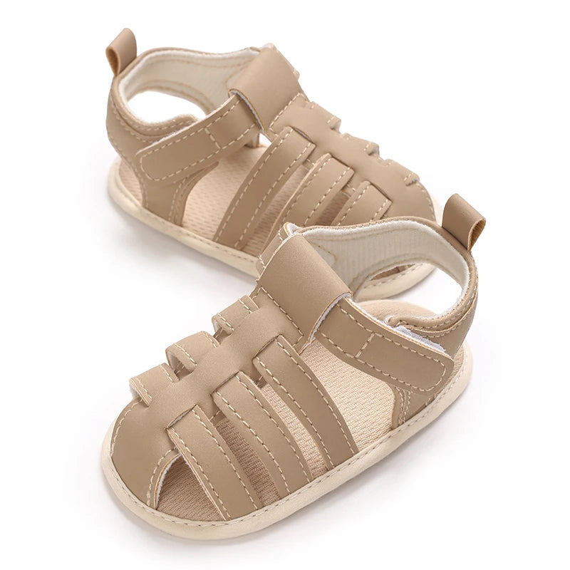 Casual Solid Color Breathable Sandals For Baby Boys Lightweight Comfortable Anti Slip Sandals For Indoor Outdoor Spring