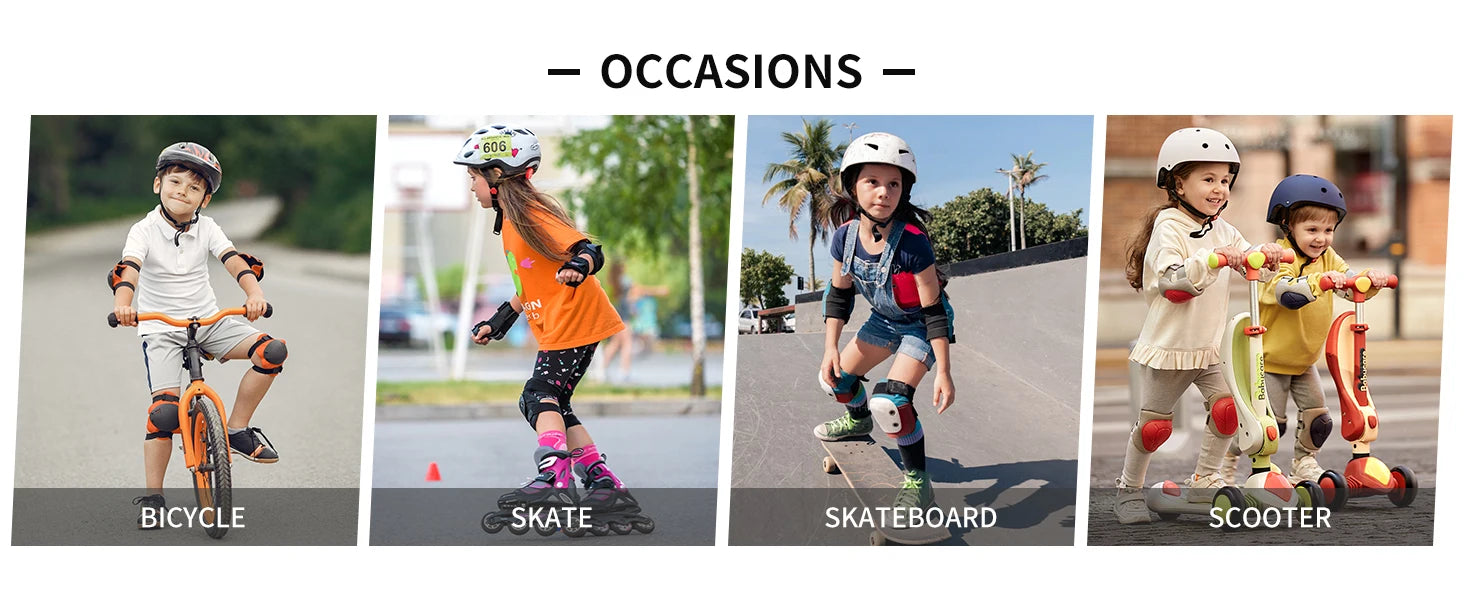 Children's Outdoor Sports Equipment, Balance Bike, Roller Skating,  Cycling, Off-road Sports Gear, Knee Pads, Elbow Pads Set