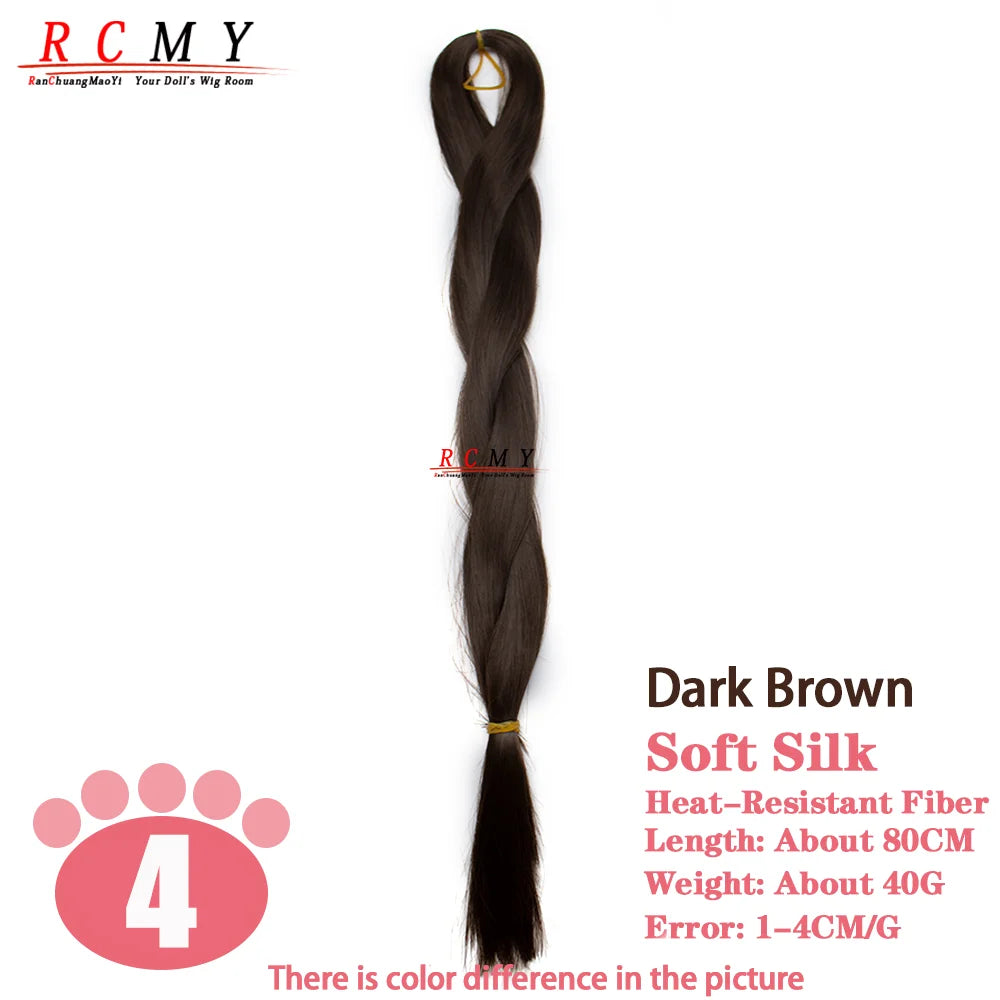 RCMY Soft Silk Doll Hair BJD/SD Blue Doll Wig Heat-resistant Synthetic Nylon Fiber 1/3 1/4 1/6 Doll Accessories