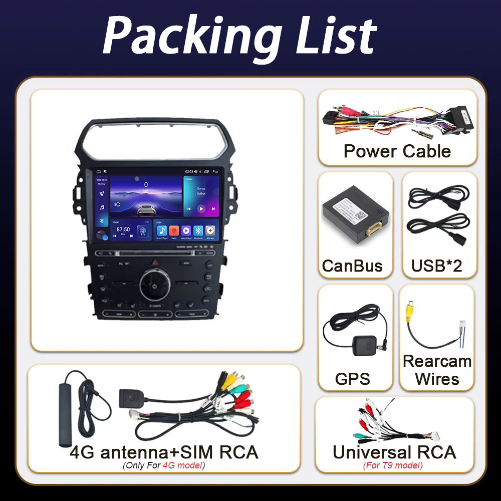 Auto Radio Android 16 For Ford Explorer 5 2011 -2019 Car Multimedia Player Navigation Stereo GPS No 2Din DVD Head Unit  Dash Cam