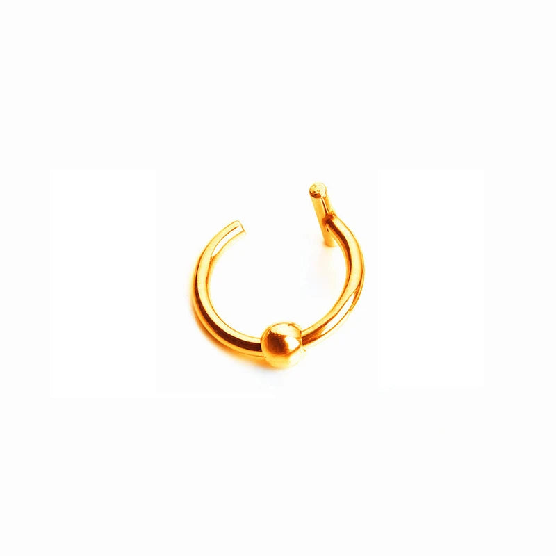 New Punk 8/10mm Titanium Steel Lip Rings Cuff Clip on Fake Labret Piercing Ear Nose Hoops Unisex Women Septum Body Jewelry