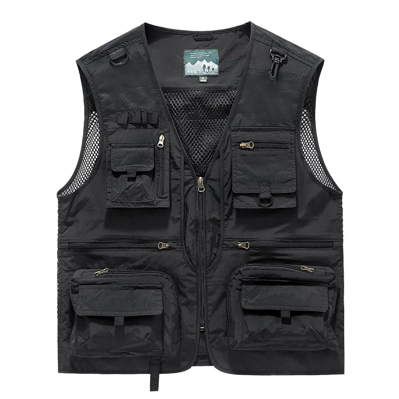 FGKKS Men Multi Pockets Vest Men's New Breathable Outdoor Fishing Vest Quality Design Leisure High Tech Male Jacket