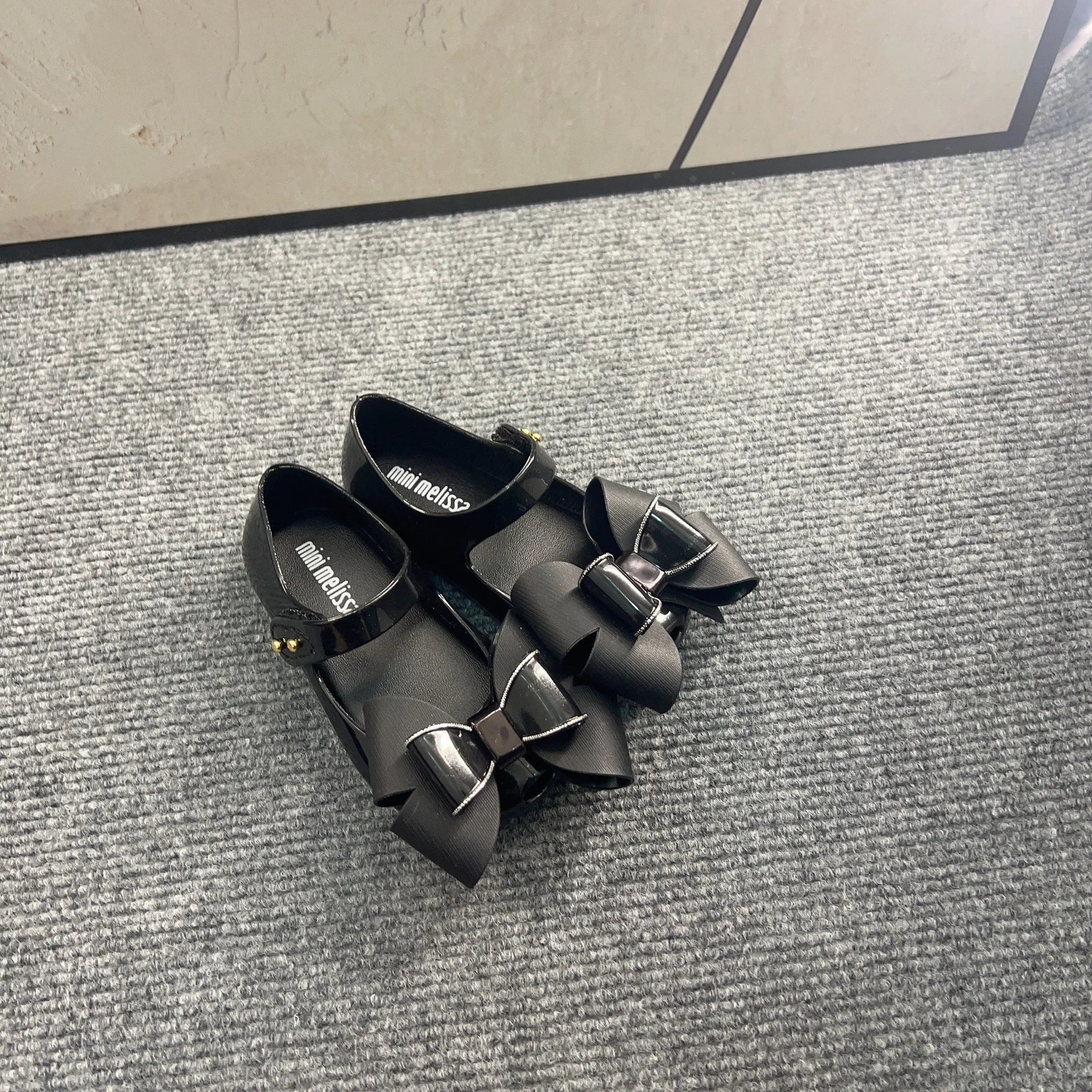 Mini Melissa Children Sandals New Girls Sandals Summer 2023 Soft Peep-toe Antiskid Crystal Princess Children Little Girls Sandal