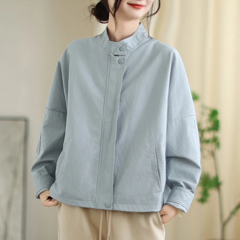 Masss Wasss 2025 Autumn Ladies Classic Fashion Oversized PU Jackets Womems Leisure Faux Leather Coats Loose Vintage Windbreakers