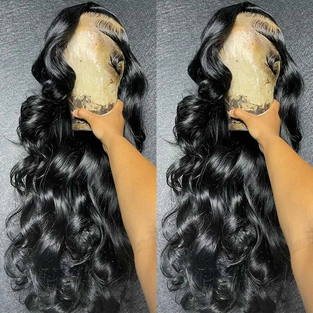 13x6 Lace Front Wigs Human Hair 250 Density Hd Body Wave Lace Frontal Human Hair Wigs For Women Glueless Pre Plucked Black Wig