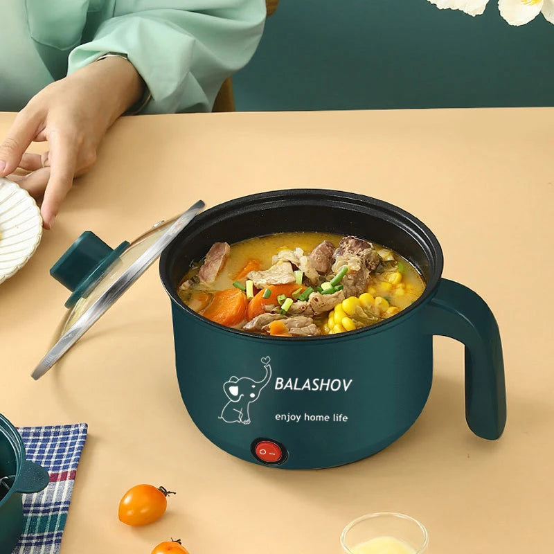 Mini Electric Cooker For Home Kitchen 2 People Food Noodle Single/Double Layer Multifunction Non-stick Pan steam Cooking Machine