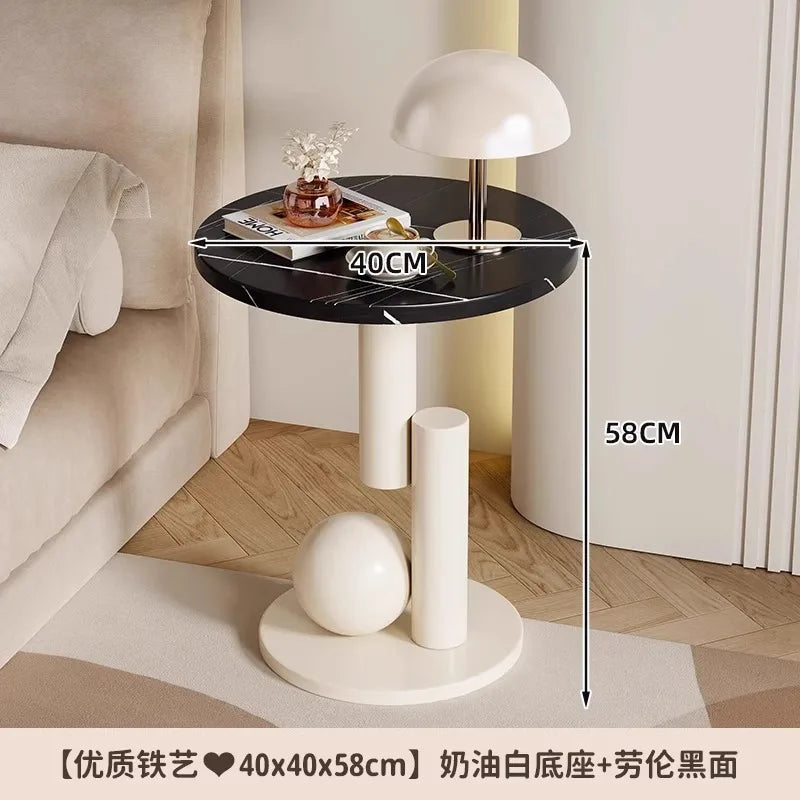 Living room sofa, small coffee table, side cabinet, living room home, light luxury bedside table, balcony, simple and creative