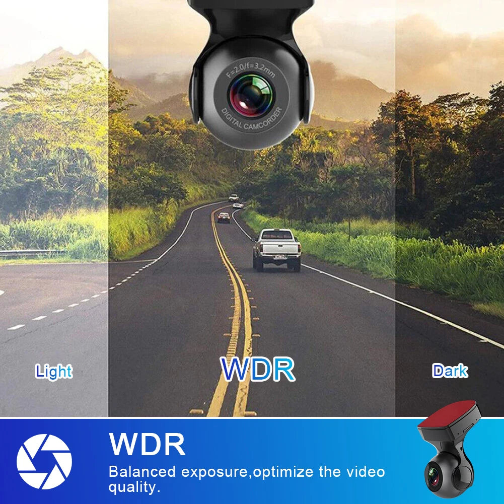 Car Dash Camera 1080P HD Driving Video Recorder 170 Degree Built-in WiFi DVR w/Night Vision Motion Detection G-Sensor Car Camera