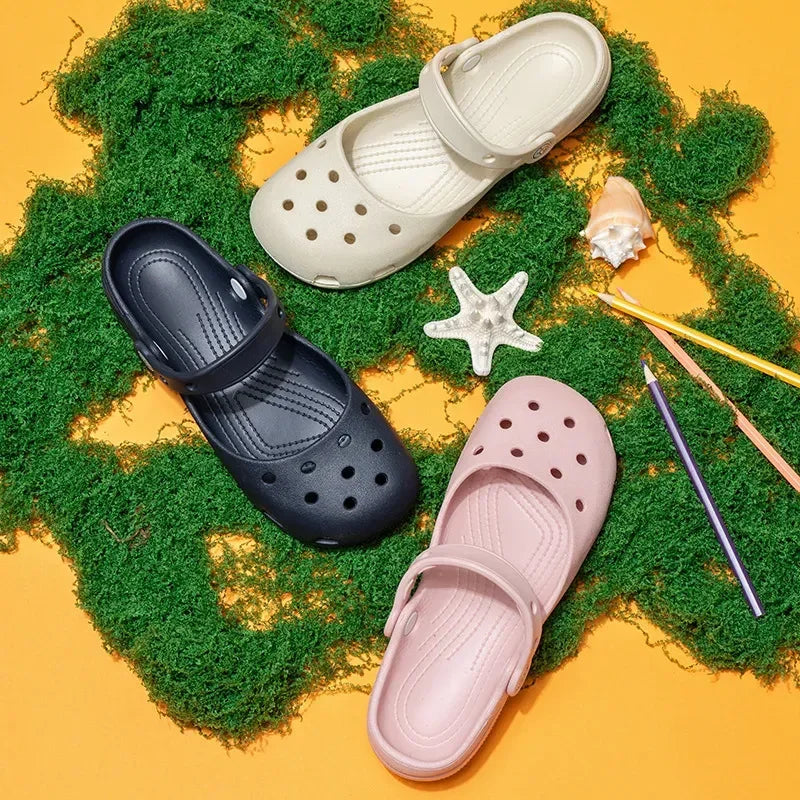 2026 Summer New Women'S Ballet Cave Shoes Mary Jane Eva Durable Anti Slip And Odorous Flat Shoes Beach Shoes For Outdoor Wear