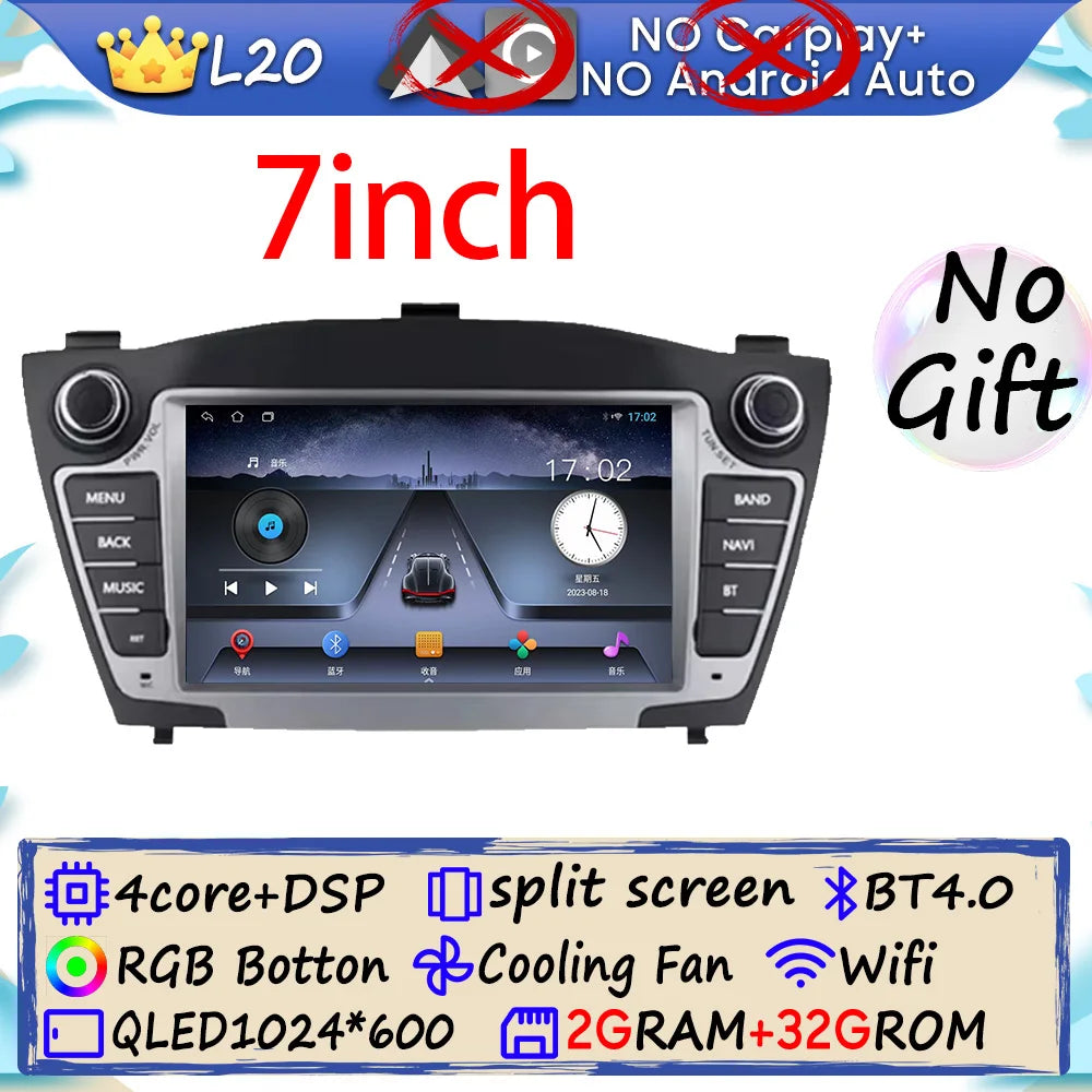 Auto Radio Android 15 Car For Hyundai Tucson 2 LM IX35 2009-2015 Multimedia Dash Cam Player Screen Navigation Head Unit No DVD