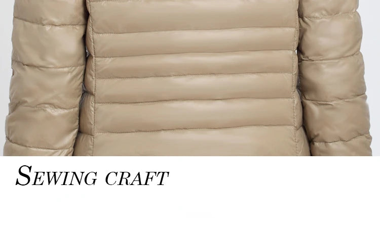 Women Long Warm Light Down Jacket Ladies Fashion Hooded with Portable Storage Bag Puffer Coats Women's Overcoats Hip-Length Coat