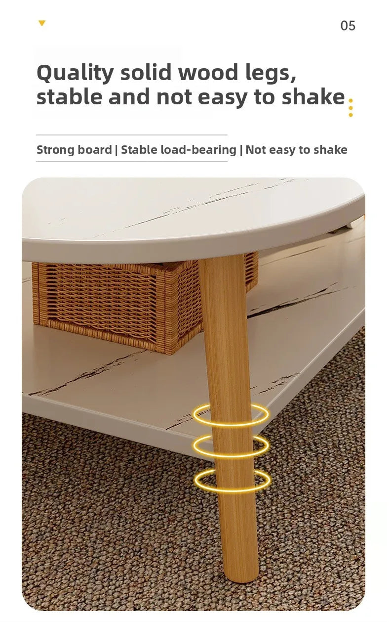 Coffee table living room small apartment multi-functional small tea table Nordic simple homestay double-layer small table