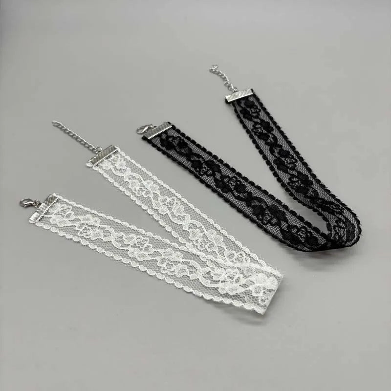 Short Lace Choker Nekclace for Women Girl Black White Color Fashion Romantic Necklace Gift for Party Wholesale Neck Jewelry