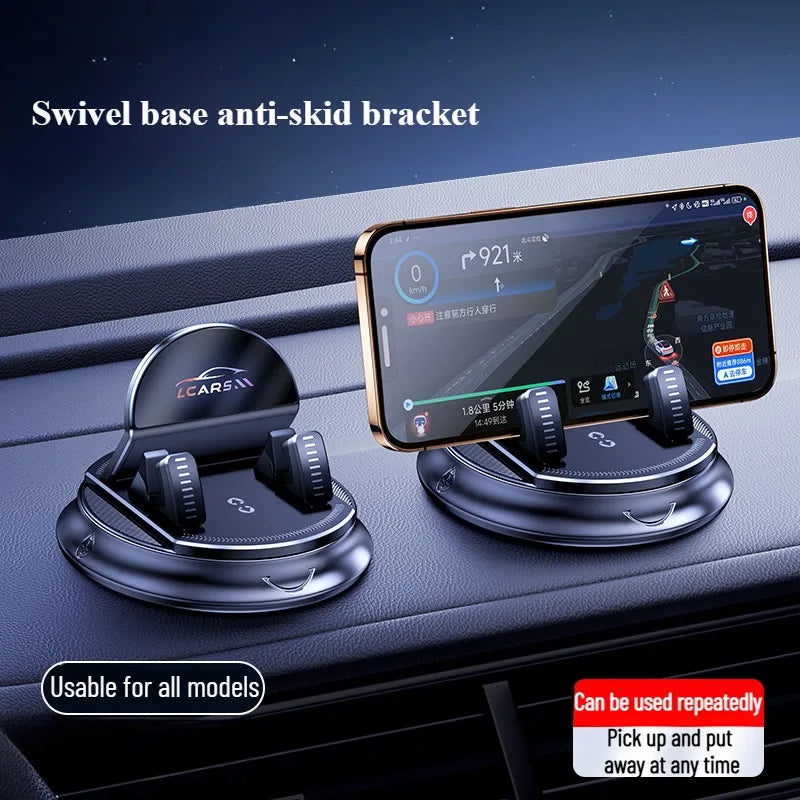Universal Car Phone Mount Rotatable Dashboard Suction Cup Stand for Mobile Navigation Multi Scene Use in Vehicle and Home