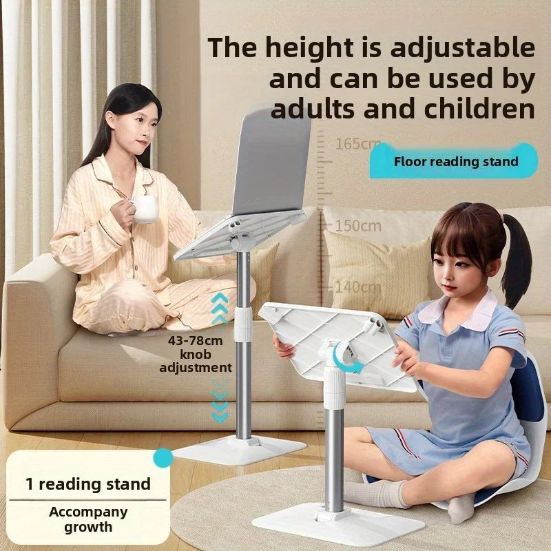 Adjustable Aluminum Reading Stand Height Angle Free Adjust Floor Book Holder Gift Wholesale Reading Desk with Telescopic Rod
