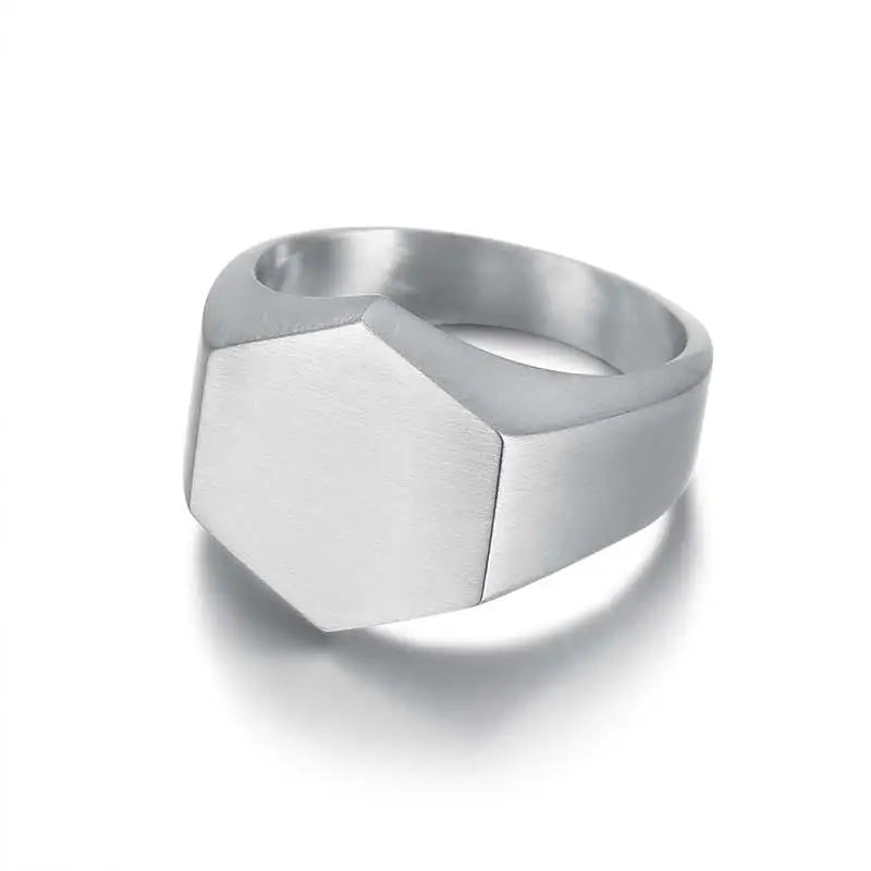 Jiayiqi Men'S Ring Punk Rock 316L Stainless Steel Signet Ring For Men Hip Hop Party Jewelry Male Wedding Gift Custom accept