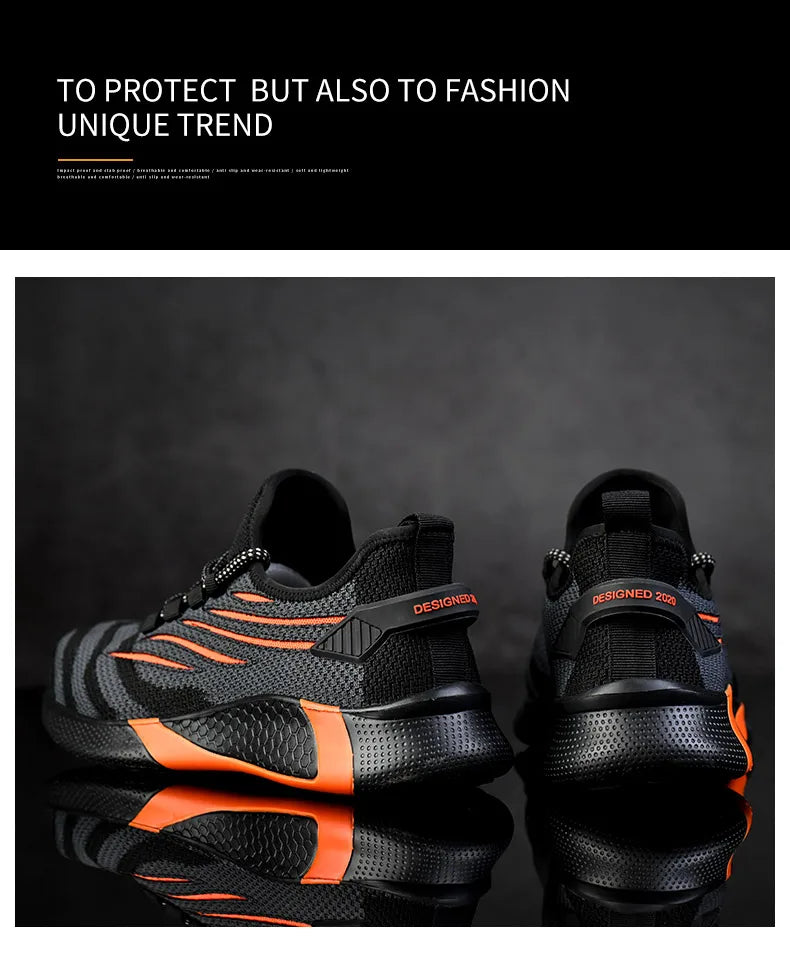 Men Work Safety Shoes Anti-puncture Protective Shoes Men Indestructible Work Shoes Men Boots Lightweight Breathable Safety Boots