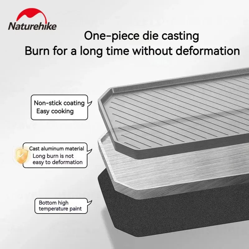 Naturehike Camping Frying Pan Cookware Folding Non-stick Pan Outdoor Ultralight Portable Easy Clean Grill BBQ Plate