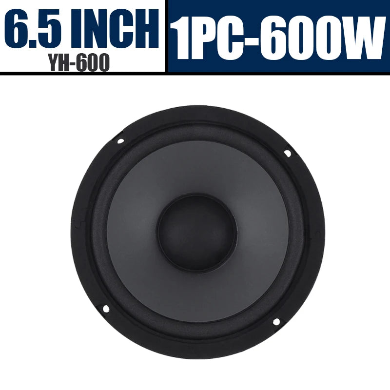 1PC 6.5 inch 600W Car Audio Accessory Coaxial Speaker Audio Tiltable Speaker Full Frequency Universal HiFi Car Stereo Subwoofer