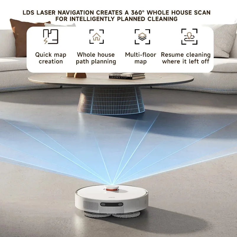 Xiaomi Robot Vacuum OMNI 2（X20+）,6000Pa Suction Auto Dust Collection Smart ,for Pet Hair Hard Floor,Alexa/Google Assistant