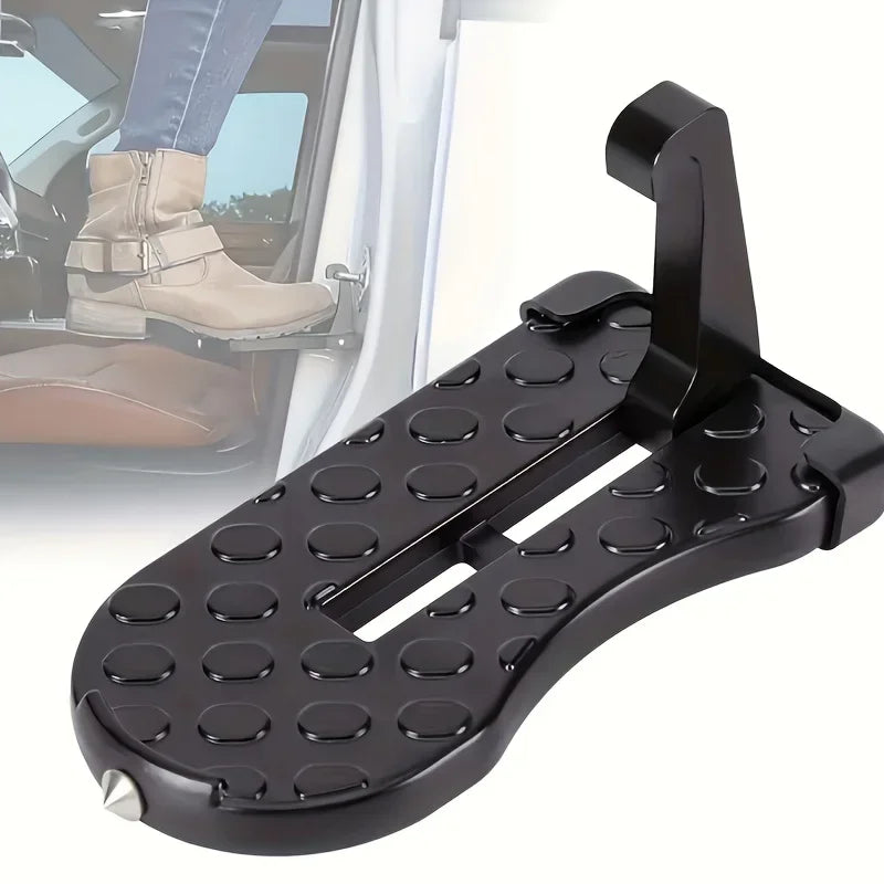 1 Aluminum Alloy Car Door Foot Pedal Assist Hook Top，Foldable Roof Rack Door Step，Easy access to the car roof，Universal Car Moun