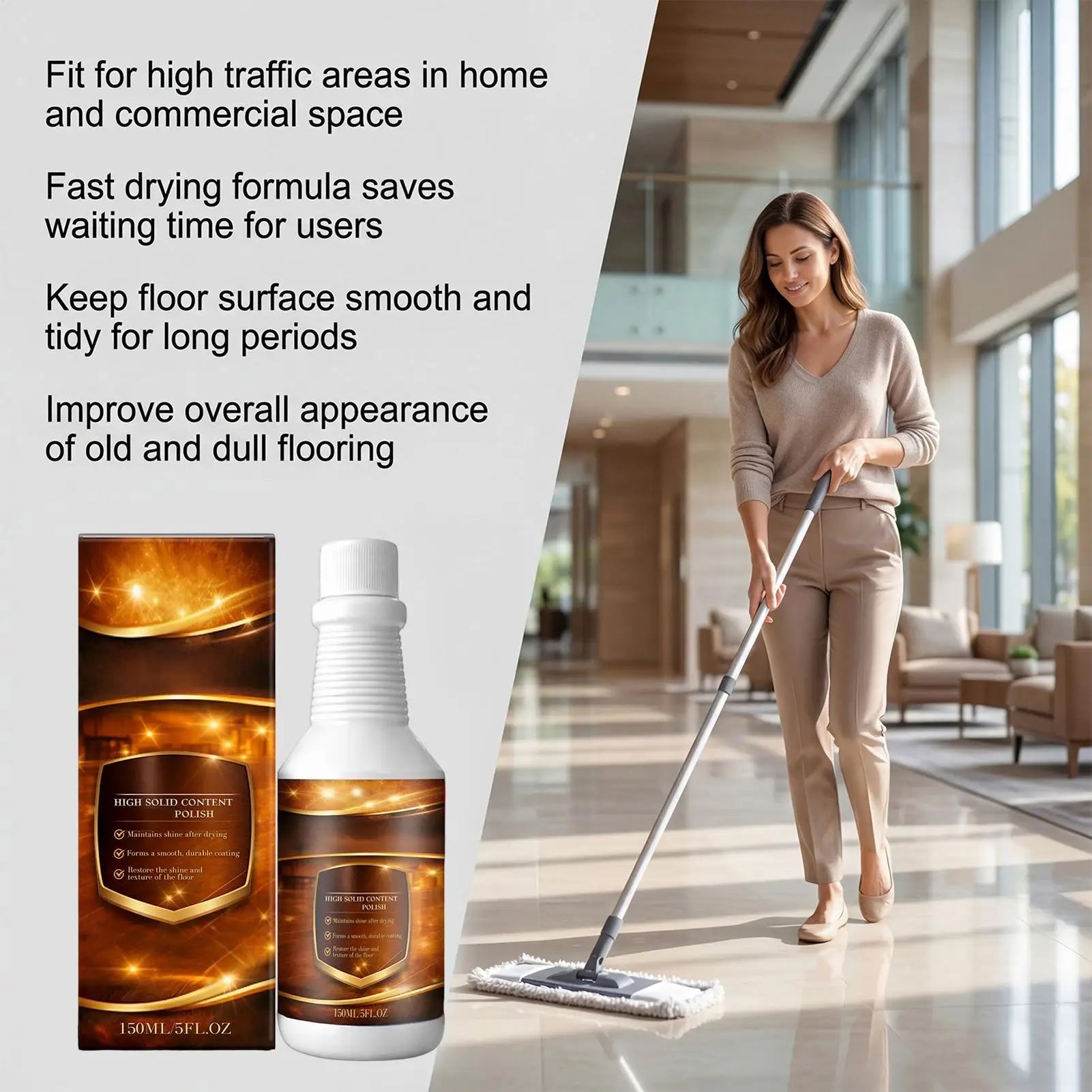 150ml Floor Restore Solution liquid Flooring Renewal Agent Wood Floor Polishing Care for Home Apartment Dormitory Living Room