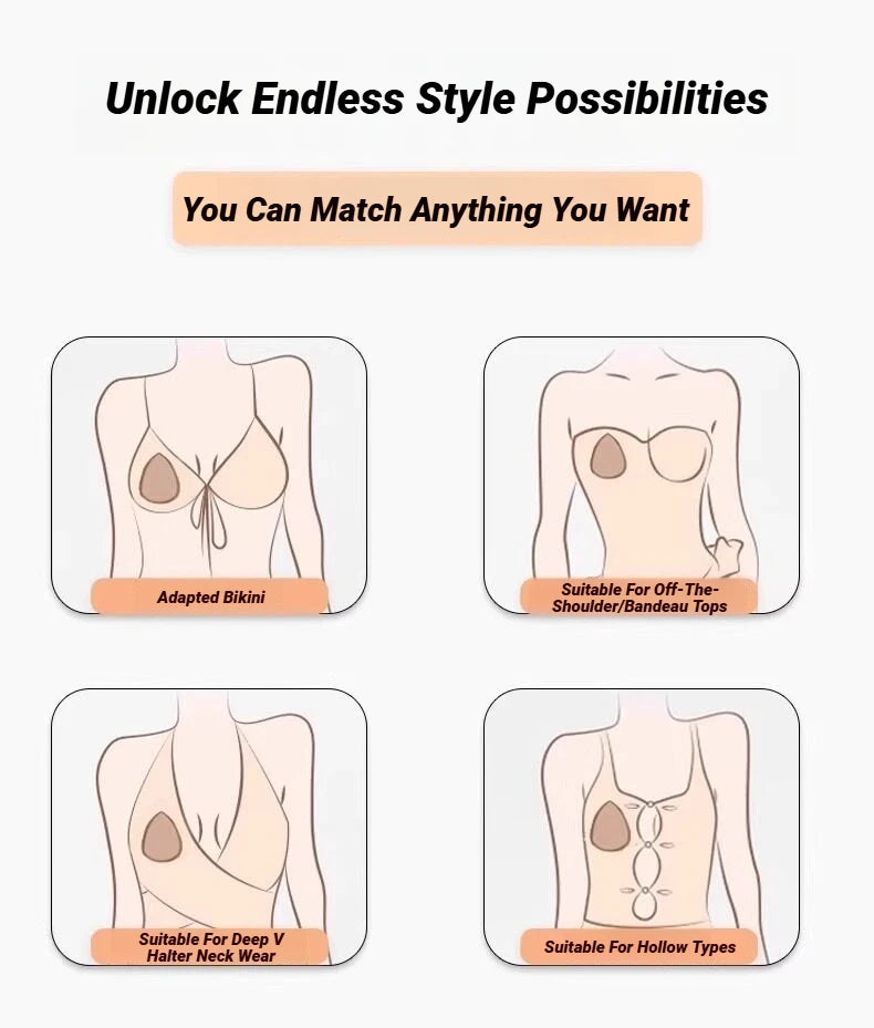 Invisible Self-Adhesive Nipple Covers Anti-Friction Washable Perfect For Summer Swimwear Beach Pool & Daily Wear Drop-Shaped