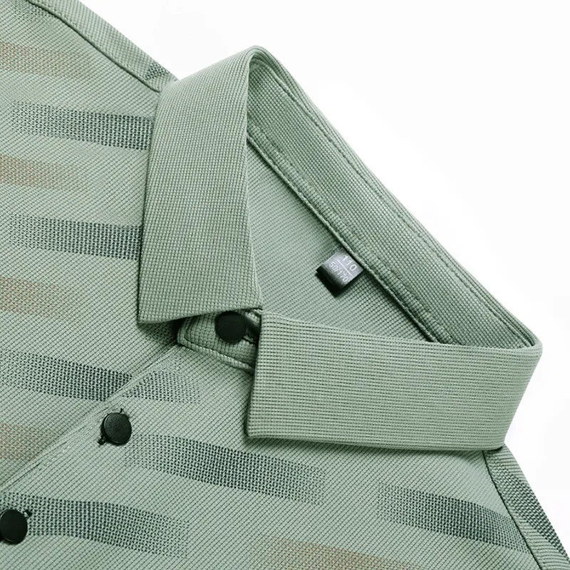 2026 New Men's Business Casual Short Sleeved Printed Polo Shirt Fashionable Breathable Comfortable and Versatile Top