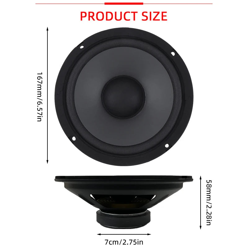 1PC 6.5 inch 600W Car Audio Accessory Coaxial Speaker Audio Tiltable Speaker Full Frequency Universal HiFi Car Stereo Subwoofer