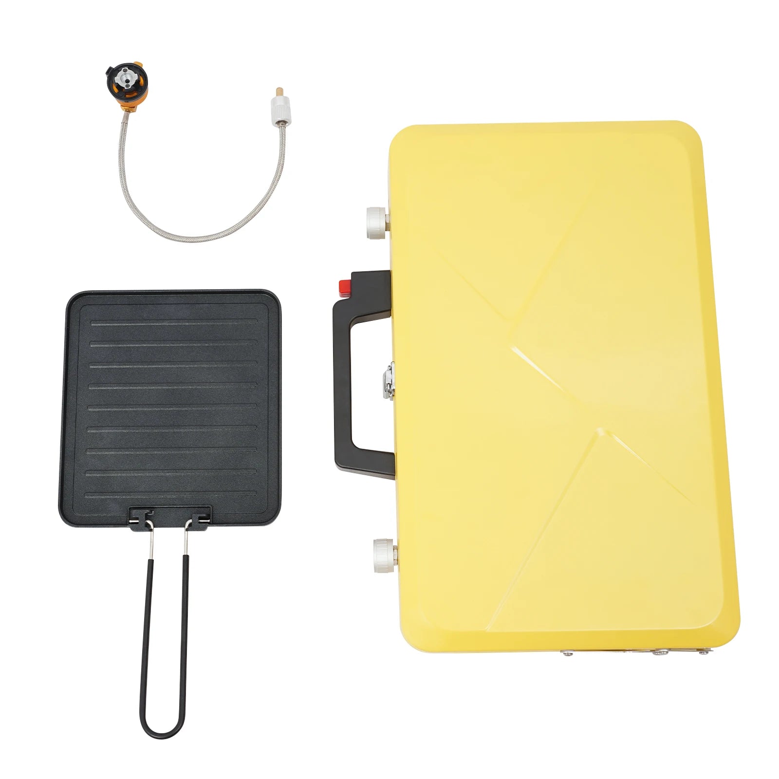 Portable Outdoor Gas Stove,Camping Stove 2 Burners 3500W with Windshield for Picnic,Camping,Family Dinner Yellow