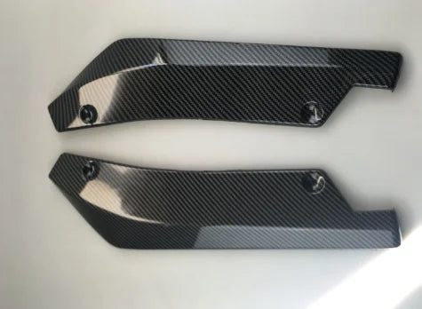 2pcs Universal Car Rear Bumper Lip Diffuser Splitter Spoiler Scratch Protector Black Carbon Fiber Rear Lip Wrap Angle Splitters