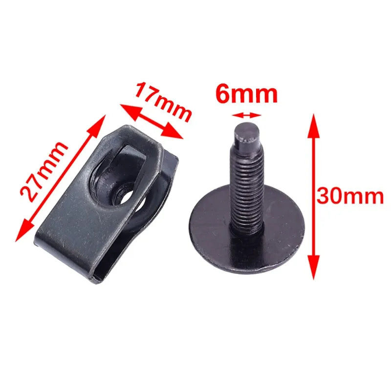 Car Fender Liner Retainer Clip M6 Engine Splash Shield Screws Hex Head Bolt Washer Auto Under Cover Bumper Guard Board Fastener