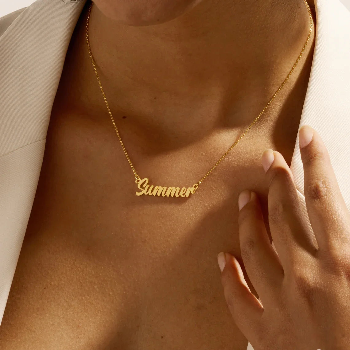 Personalized Name Necklaces For Women Nameplate Jewellery Stainless Steel Customized Necklaces Anniversary Gift