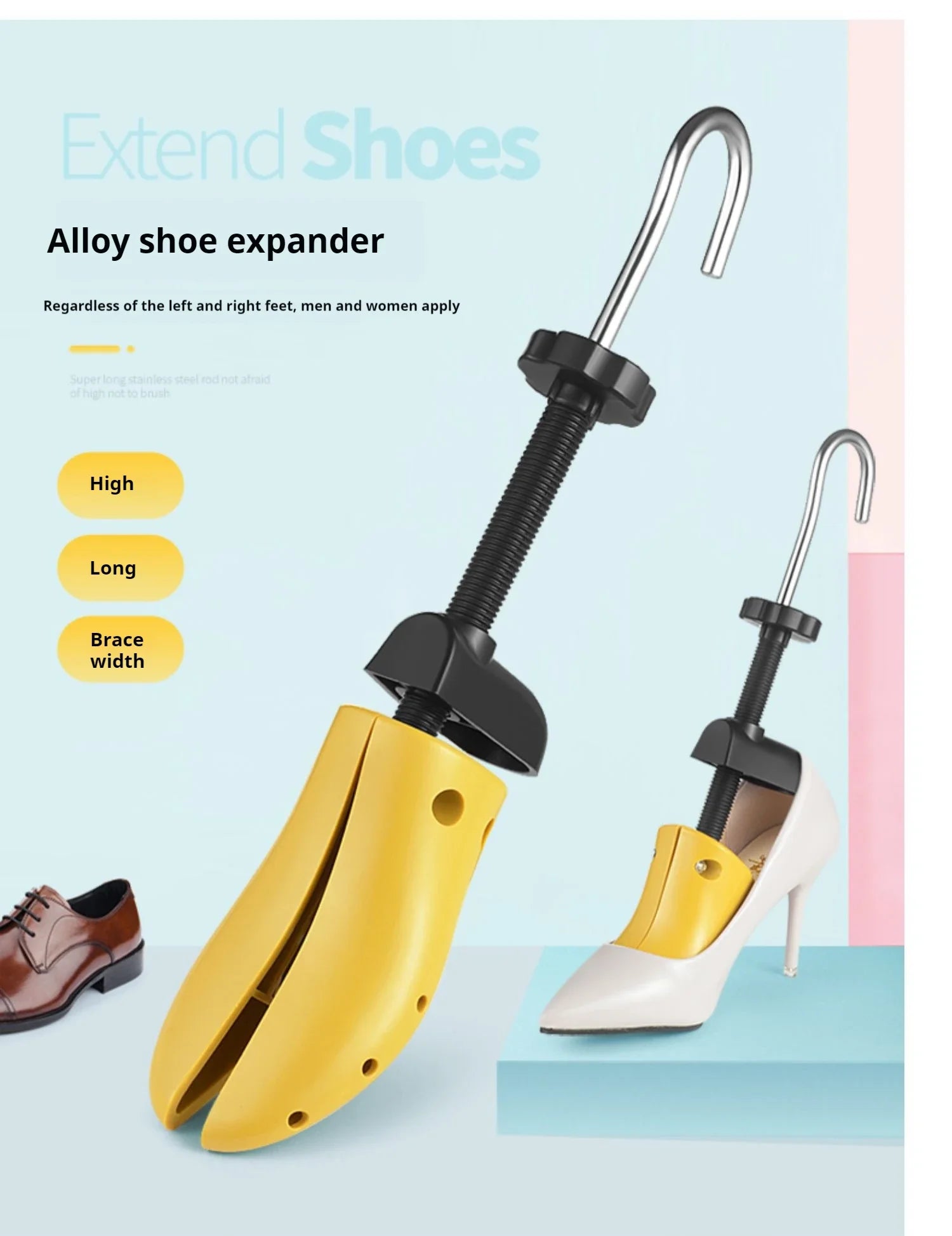1 Piece Shoe Stretcher Shoe Trees Adjustable Length Width for Men and Women