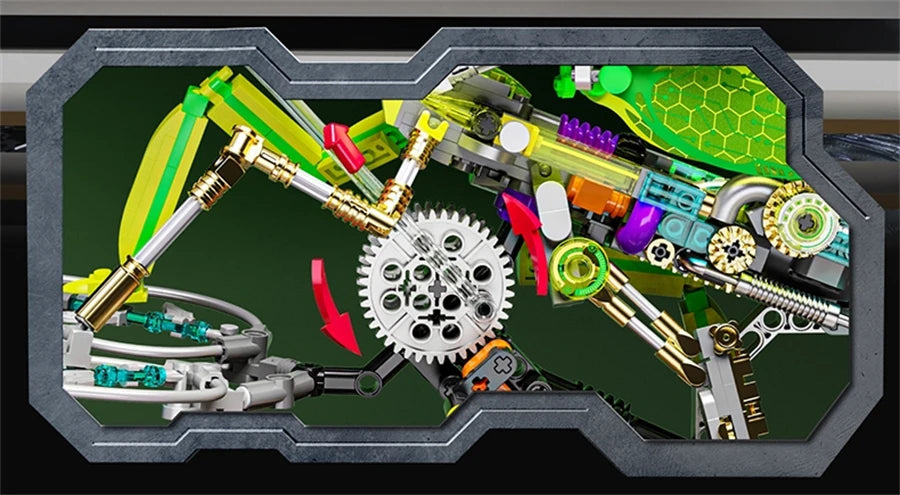 MOC Creative Mechanical Mantis Building Blocks Set  Insect Power Moto Model Kit DIY Assembly Bricks Toys Kids Birthday Gift