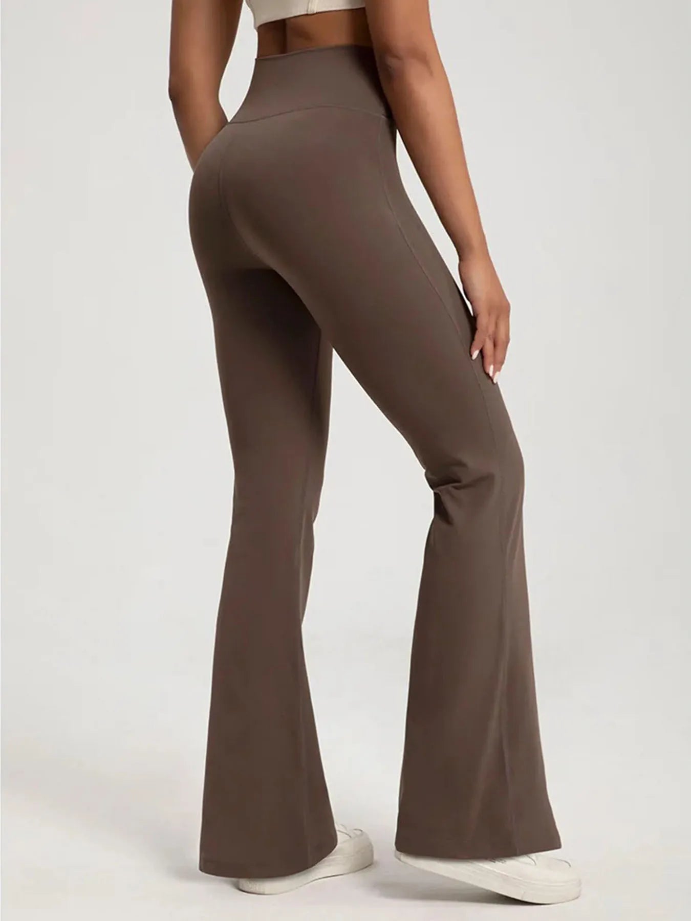 Naked High Waisted Waist Cinching Hip Lifting Fitness Exercise Elastic Bell Bottom Pants Women Casual Outdoor Running Yoga Pants