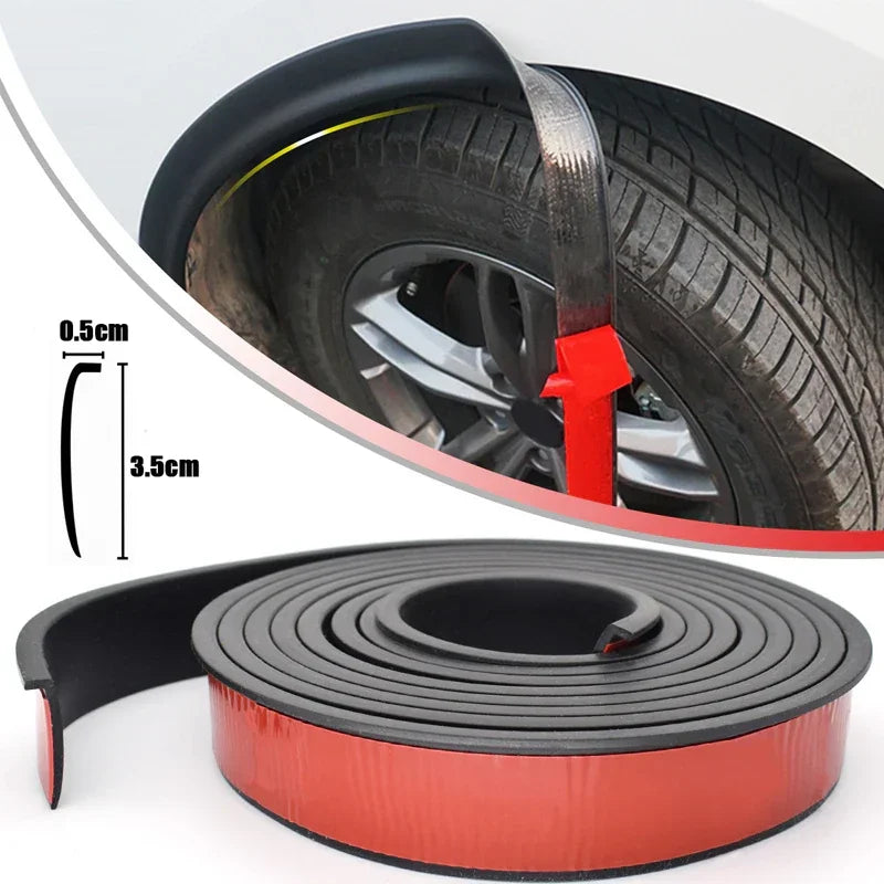 Car Fender Flares Wheel Arch Guard Trim Moulding Strip Eyebrow Lip Anti Scratch Mudflaps Universal Rubber Seal Protector Styling