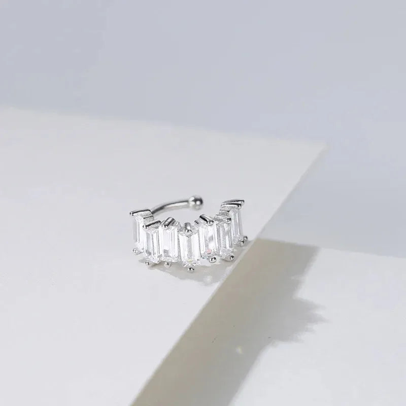 A Girl 1Pcs Silver Color Ear Cuffs Without Piercing Ear Clip Earrings Non-Piercing Fake Cartilage Earrings For Women Jewelry ﻿