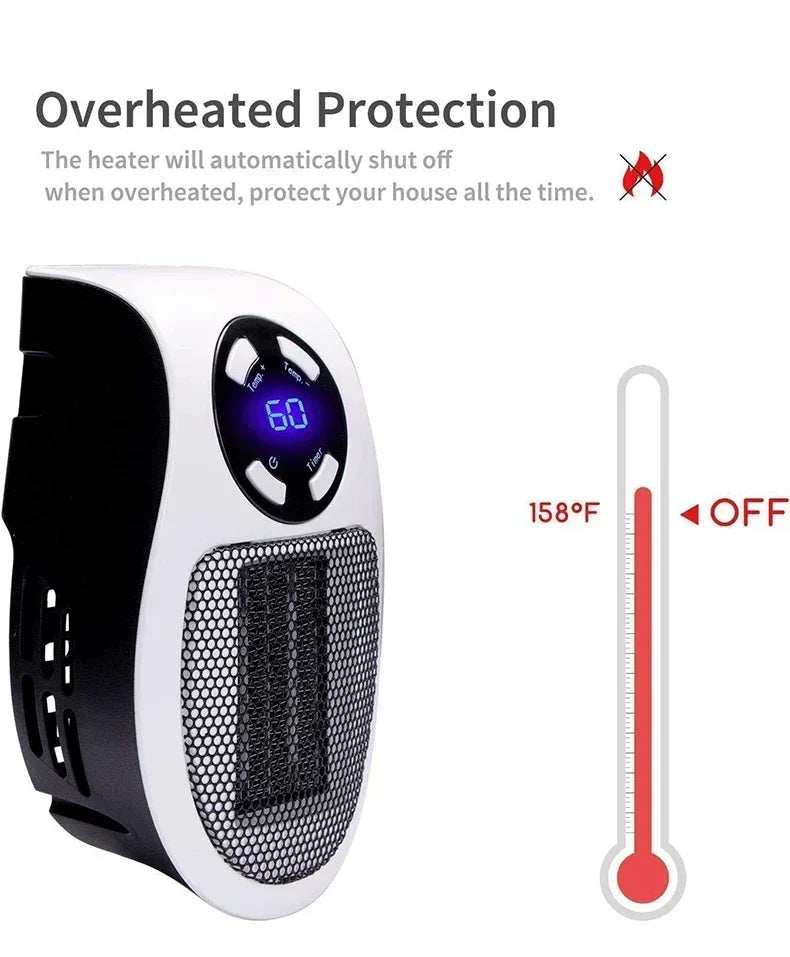 Remote Control Wall Mounted 350W Portable Electric Heater Convenient Room Heater Winter Heating Home Appliance