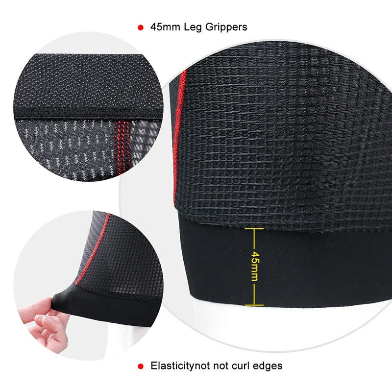 X-TIGER Cycling Underwear Men's Shorts 5D Padded Breathable Sports Riding Bike Bicycle MTB Liner Shorts with Anti-Slip Leg Grips
