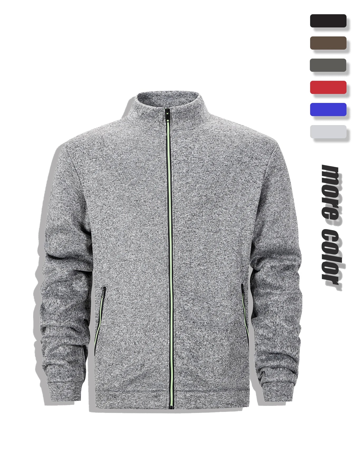 Men's Casual Sweatshirt Jackets Full Zip Up Cardigan Stand Collar Jacket Autumn Winter Male Outdoor Windproof Warm Coat